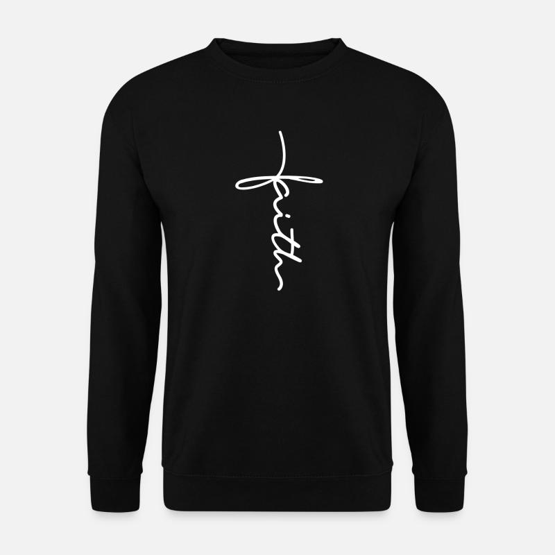 Faith Cross Script - Unisex Sweatshirt - black