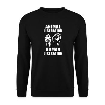 Animal Liberation - Unisex Sweatshirt - black - Front - Alina (178cm) & Michal (187cm)