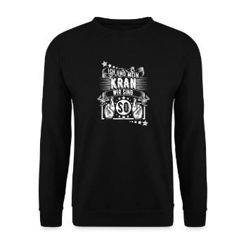 Kranführer - Unisex Pullover - Schwarz - Vorne - Alina (178cm) & Michal (187cm)
