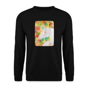 Regenbogen-Einhorn - Sonja Ariel von Staden - Unisex Pullover - Schwarz - Vorne - Alina (178cm) & Michal (187cm)