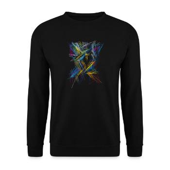 Futurisme Abstrait - Modèle 3D - Sweat-shirt Unisexe - noir - Devant - Alina (178cm) & Michal (187cm)