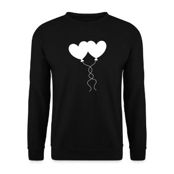 white heart white gift valentine's day - Unisex Sweatshirt - black - Front - Alina (178cm) & Michal (187cm)