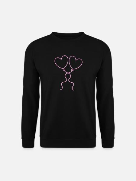 Ballon rose au cœur - Sweat-shirt Unisexe - noir