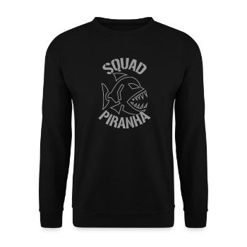 Skelett-Krieger-Hai - Unisex Pullover - Schwarz - Vorne - Alina (178cm) & Michal (187cm)