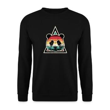 Rainbow Panda Prism - Unisex Sweatshirt - black - Front - Alina (178cm) & Michal (187cm)