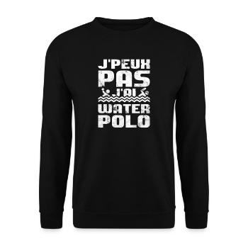 Je Peux Pas J'ai Water-Polo Humour - Sweat-shirt Unisexe - noir - Devant - Alina (178cm) & Michal (187cm)