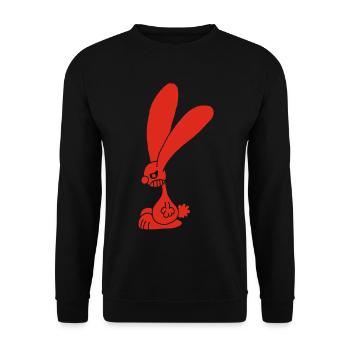 Grumpy red rabbit - Unisex Sweatshirt - black - Front - Alina (178cm) & Michal (187cm)