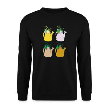 Gießkanne 4 - Unisex Pullover - Schwarz - Vorne - Alina (178cm) & Michal (187cm)