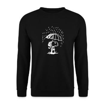 Mushroom in the rain - Unisex Sweatshirt - black - Front - Alina (178cm) & Michal (187cm)