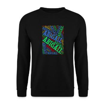 t-shirt Abigail word cloud t-shirt gift idea t-shirt - Unisex Sweatshirt - black - Front - Alina (178cm) & Michal (187cm)