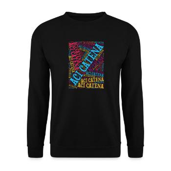 T-shirt Sicilia T-shirt nuage de mots Aci Catena - Sweat-shirt Unisexe - noir - Devant - Alina (178cm) & Michal (187cm)