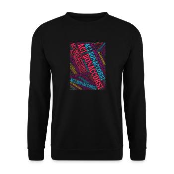 Sicilia t-shirt Aci Bonaccorsi world cloud collage - Unisex Sweatshirt - black - Front - Alina (178cm) & Michal (187cm)