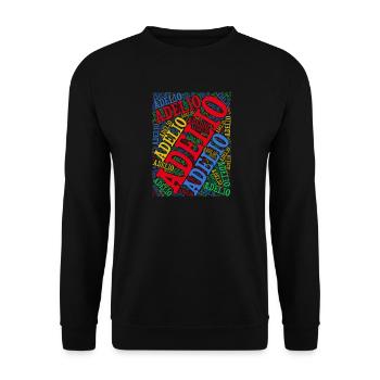 T-Shirt Adelio T-Shirt Wortwolke Geschenkidee - Unisex Pullover - Schwarz - Vorne - Alina (178cm) & Michal (187cm)