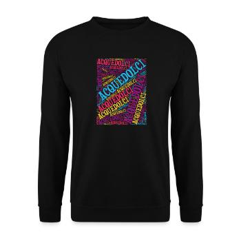 t-shirt Sicilia Acquedolci t-shirt word cloud t-shirt - Unisex Sweatshirt - black - Front - Alina (178cm) & Michal (187cm)