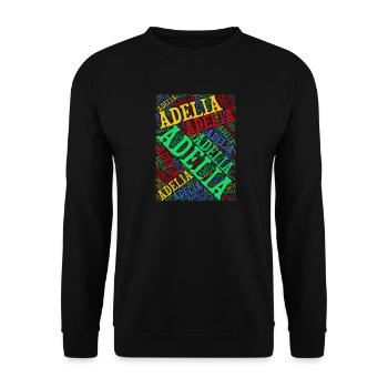 Adelia word cloud t-shirt t-shirt idée cadeau - Sweat-shirt Unisexe - noir - Devant - Alina (178cm) & Michal (187cm)
