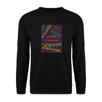 T-Shirt Sicilia Aci Sant'Antonio Wortwolke - Unisex Pullover - Schwarz - Vorne - Alina (178cm) & Michal (187cm)