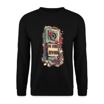 VHS Nostalgia - Unisex Sweatshirt - black - Front - Alina (178cm) & Michal (187cm)