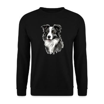 Border Collie - Unisex Sweatshirt - black - Front - Alina (178cm) & Michal (187cm)