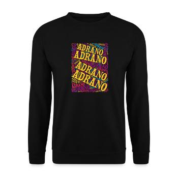 Sicily t-shirt Adrano word cloud t-shirt - Unisex Sweatshirt - black - Front - Alina (178cm) & Michal (187cm)