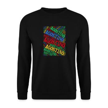 Idée cadeau Agostino t-shirt t-shirt nuage de mots - Sweat-shirt Unisexe - noir - Devant - Alina (178cm) & Michal (187cm)