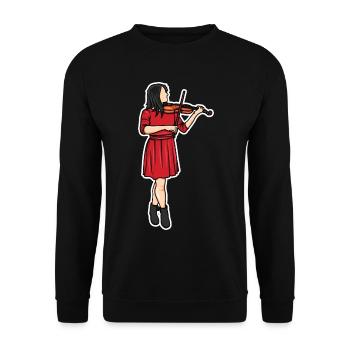 Violinist Drawing - Unisex Sweatshirt - black - Front - Alina (178cm) & Michal (187cm)