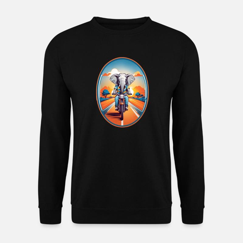 Elephant on motorcycle - Unisex Sweatshirt - black