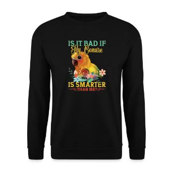 Ist es schlimm, wenn mein Sittich schlauer ist? - Unisex Pullover - Schwarz - Vorne - Alina (178cm) & Michal (187cm)