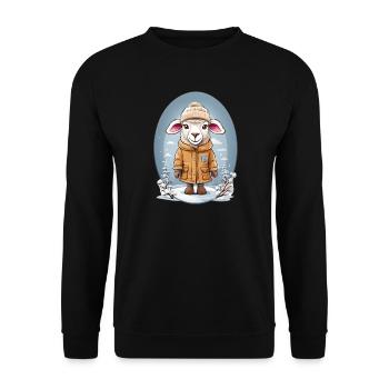 Süßes Schaf - Unisex Pullover - Schwarz - Vorne - Alina (178cm) & Michal (187cm)