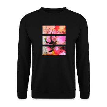 Art abstrait dans les tons roses et noirs - Sweat-shirt Unisexe - noir - Devant - Alina (178cm) & Michal (187cm)
