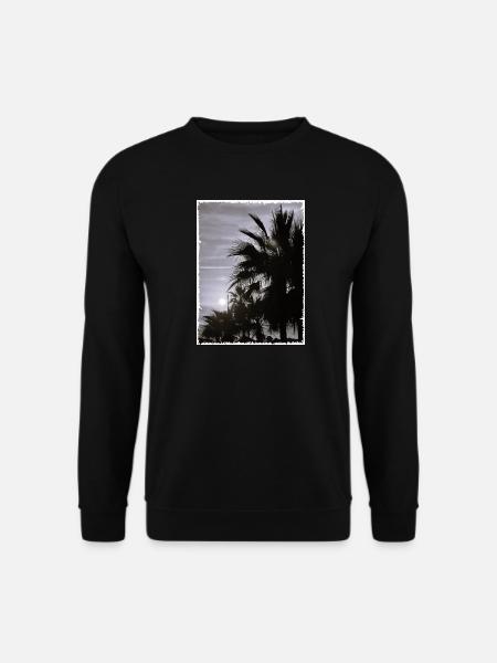 Palme mit Rand SW - Unisex Pullover - Schwarz