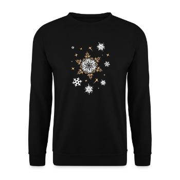 xmas Sterne Weihnachten Muster Schnee Winter icon - Unisex Pullover - Schwarz - Vorne - Alina (178cm) & Michal (187cm)