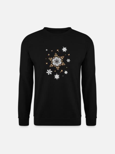 xmas Sterne Weihnachten Muster Schnee Winter icon - Unisex Pullover - Schwarz