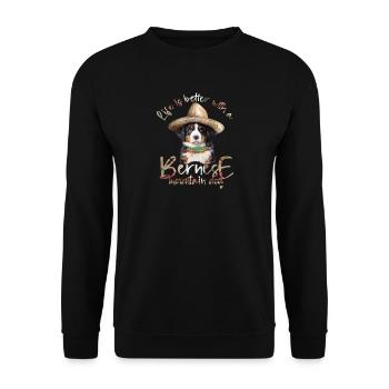 Bernese mountain dog - Unisex Sweatshirt - black - Front - Alina (178cm) & Michal (187cm)