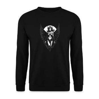 Femme Ailée Sexy et Gothique - Sweat-shirt Unisexe - noir - Devant - Alina (178cm) & Michal (187cm)
