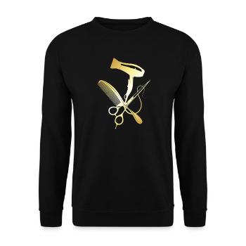 hairdresser, hairdresser, hairdresser - Unisex Sweatshirt - black - Front - Alina (178cm) & Michal (187cm)