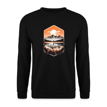 Adventure Travel - Unisex Sweatshirt - black - Front - Alina (178cm) & Michal (187cm)