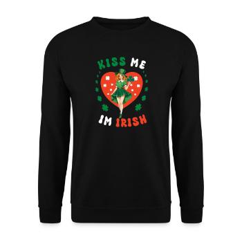 Kiss me, I'm Irish - Unisex Sweatshirt - black - Front - Alina (178cm) & Michal (187cm)