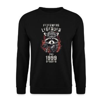 Feuerwehr Legenden sind 1999 geboren - Unisex Pullover - Schwarz - Vorne - Alina (178cm) & Michal (187cm)