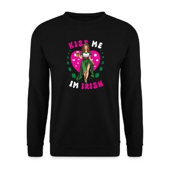 Embrasse-moi, je suis irlandaise - Sweat-shirt Unisexe - noir - Devant - Alina (178cm) & Michal (187cm)