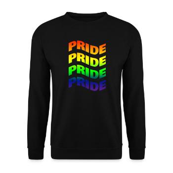 T-Shirt Gay Pride Wave Effect LGBT Geschenkidee - Unisex Pullover - Schwarz - Vorne - Alina (178cm) & Michal (187cm)