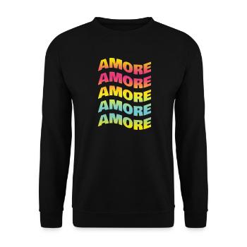 t shirt love Liebe love t-shirt gift idea - Unisex Sweatshirt - black - Front - Alina (178cm) & Michal (187cm)