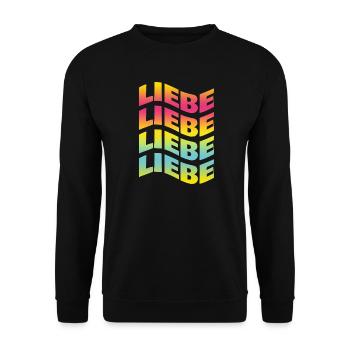 Liebe love love amour t-shirt t-shirt - Unisex Sweatshirt - black - Front - Alina (178cm) & Michal (187cm)