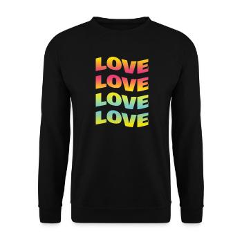 t-shirt love t-shirt love Liebe amour amor - Unisex Sweatshirt - black - Front - Alina (178cm) & Michal (187cm)