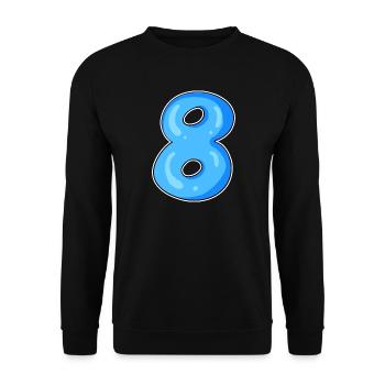 Number 8 Number Eight Motif Blue - Unisex Sweatshirt - black - Front - Alina (178cm) & Michal (187cm)