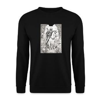 Todesreiter Tarot Illustration - Unisex Pullover - Schwarz - Vorne - Alina (178cm) & Michal (187cm)