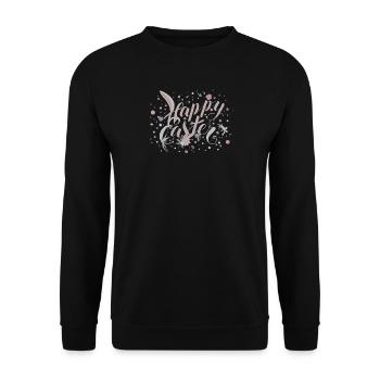 Easter greeting with floral lettering - Unisex Sweatshirt - black - Front - Alina (178cm) & Michal (187cm)