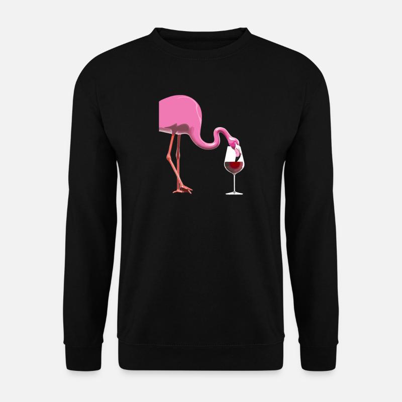 Flamingo with wine glass - Unisex Sweatshirt - black