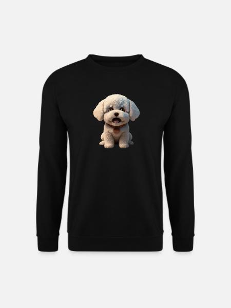 Cute puppy with cheerful look - Unisex Sweatshirt - black