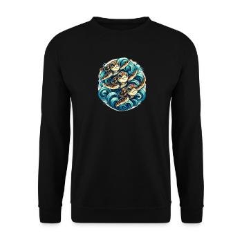 Koi style sea pines - Unisex Sweatshirt - black - Front - Alina (178cm) & Michal (187cm)
