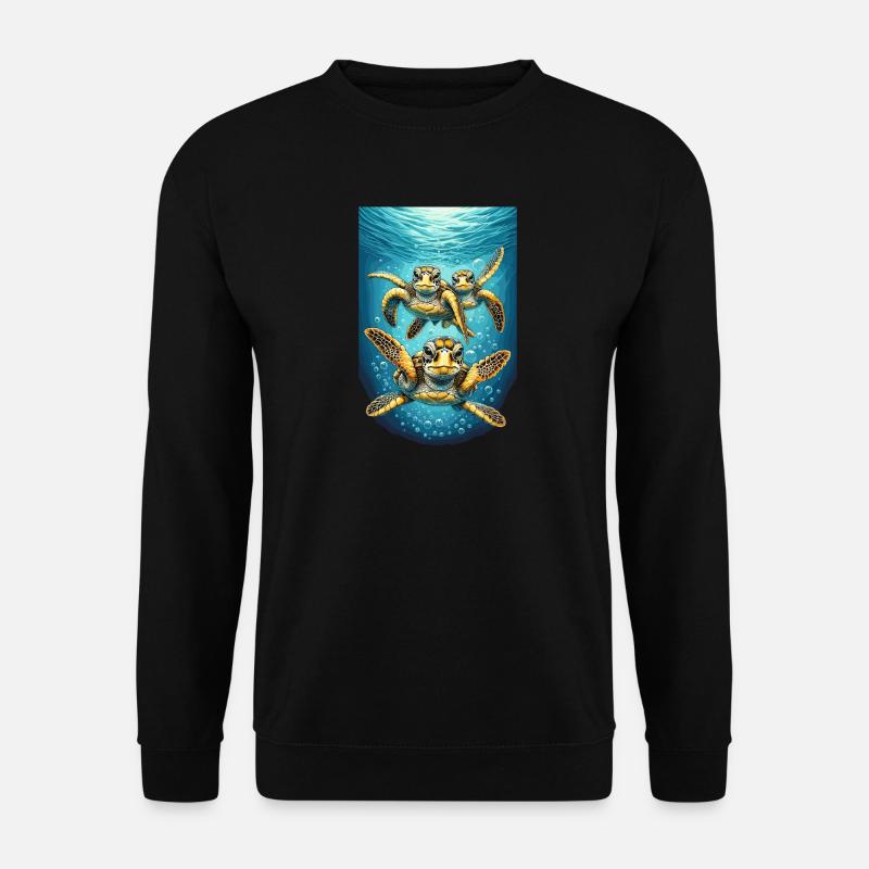 Turtle Abstraction Unterwasserdesign - Unisex Pullover - Schwarz